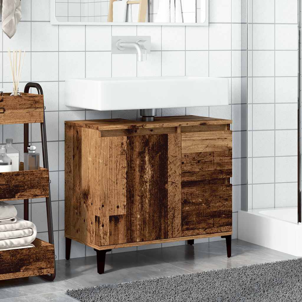 Mobile Sottolavabo Legno Antico 65x33x60 cm in Truciolato