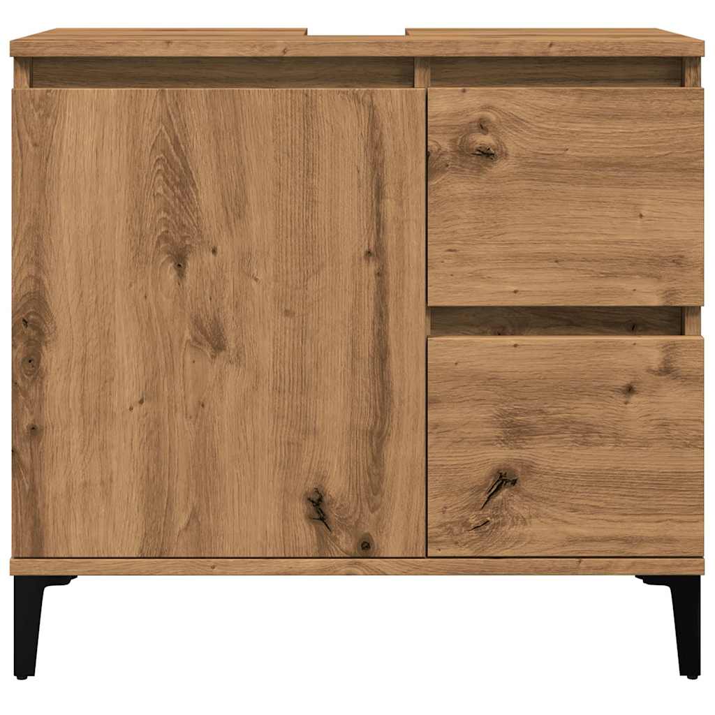 Mobile Sottolavabo Rovere Artigianale 65x33x60 cm in Truciolato