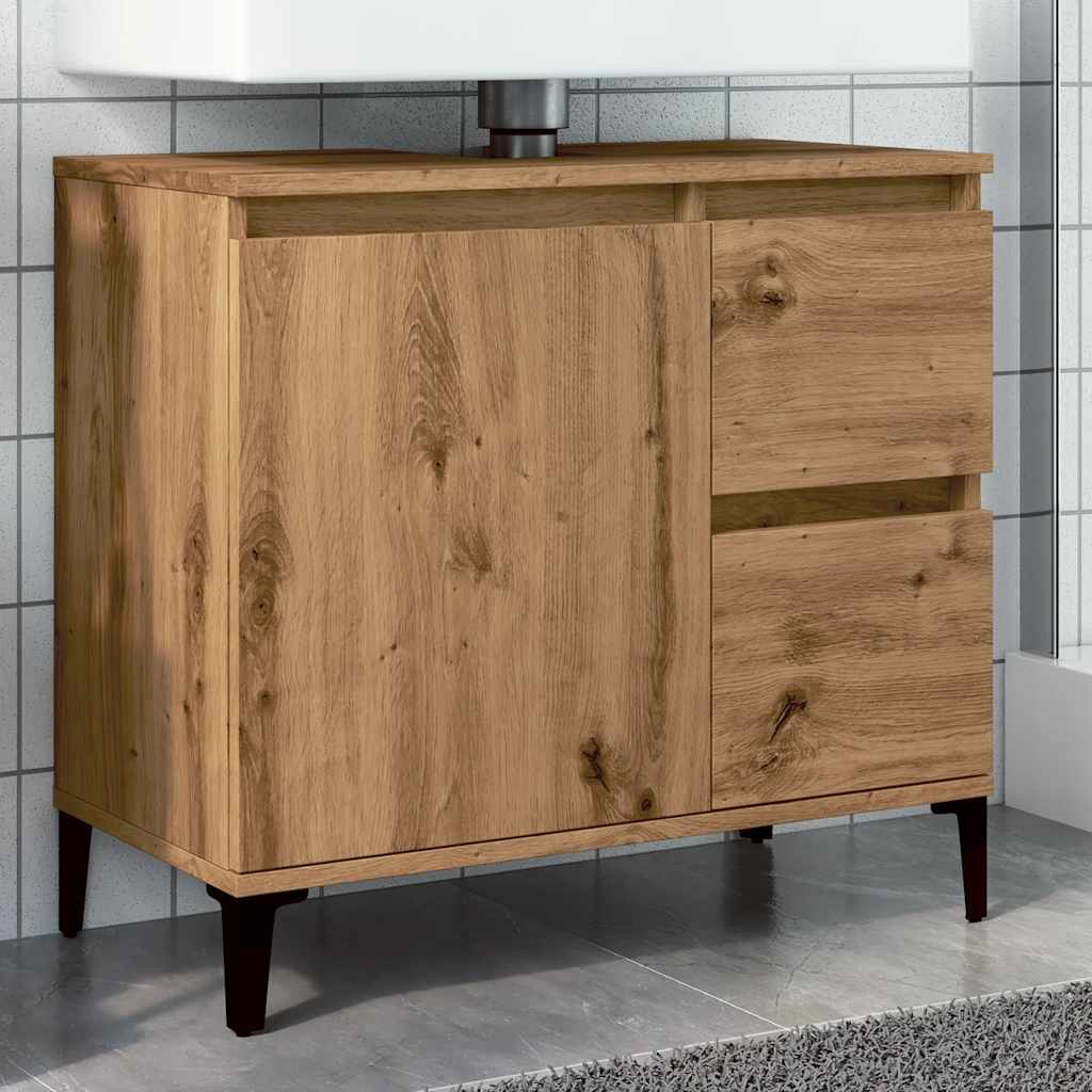 Mobile Sottolavabo Rovere Artigianale 65x33x60 cm in Truciolato
