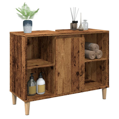 Mobile da Bagno Legno Antico 80x33x60 cm in Legno Multistrato