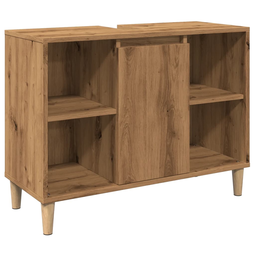 Mobile da Bagno Rovere Artigianale 80x33x60cm Legno Multistrato
