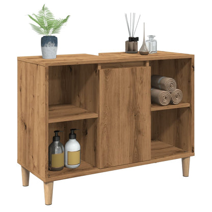 Mobile da Bagno Rovere Artigianale 80x33x60cm Legno Multistrato
