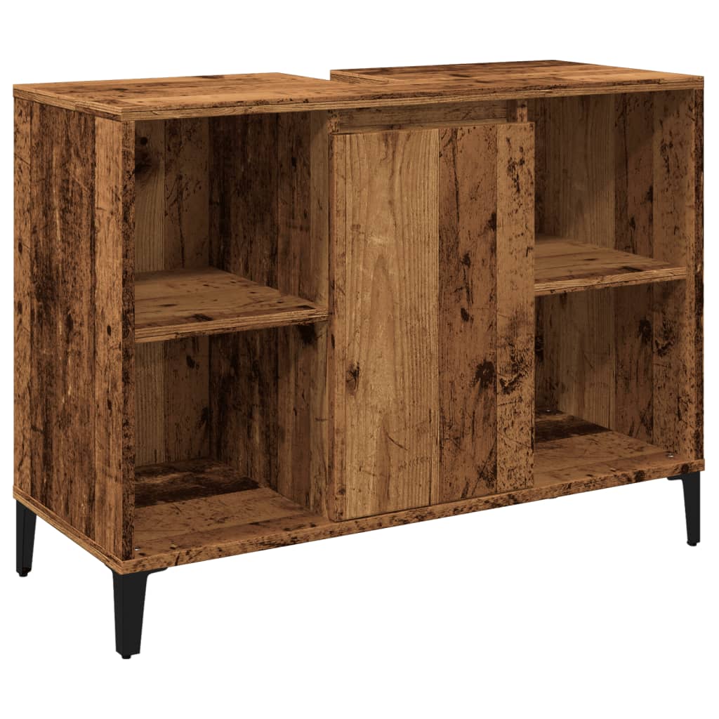 Mobile Lavabo Legno Antico 80x33x60 cm in Legno Multistrato