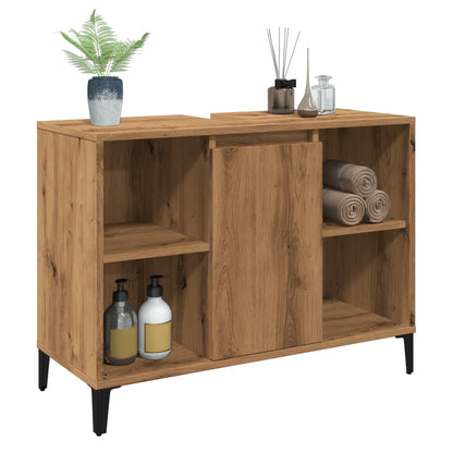 Mobile Lavabo Rovere Artigianale 80x33x60 cm Legno Multistrato