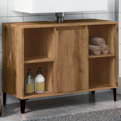 Mobile Lavabo Rovere Artigianale 80x33x60 cm Legno Multistrato