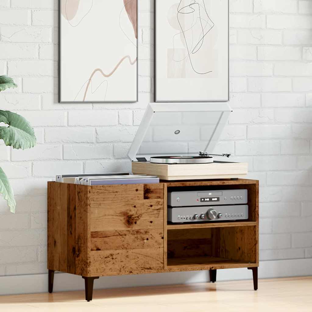 Mobile Porta Dischi Legno Antico 84,5x38x48cm Legno Multistrato