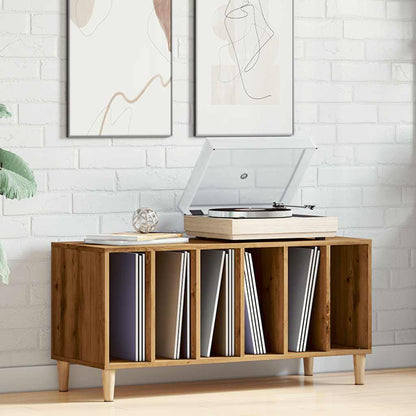 Mobile Porta Dischi Rovere Artigianale 100x38x48 cm Multistrato