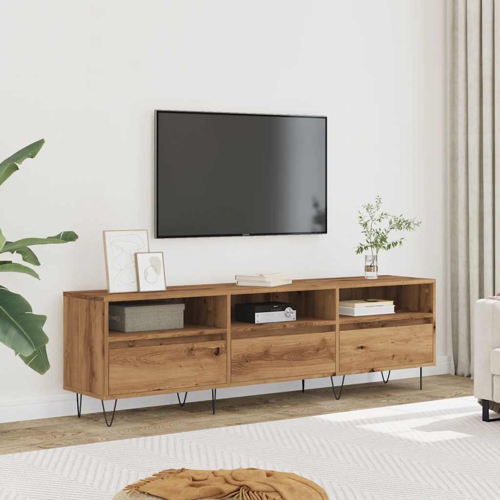 Mobile Porta TV Rovere Artigianale 150x30x44,5 cm Multistrato
