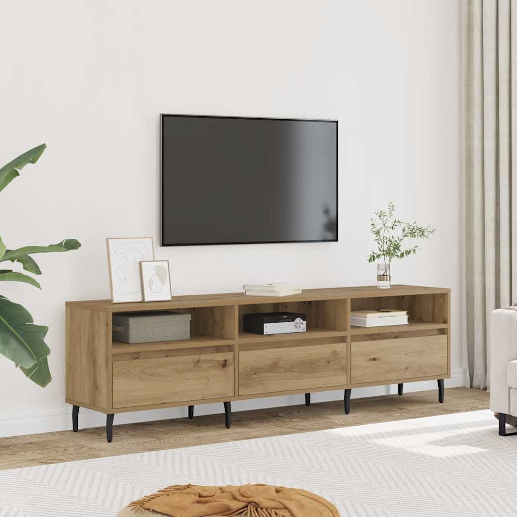 Mobile Porta TV Rovere Artigianale 150x30x44,5 cm Multistrato