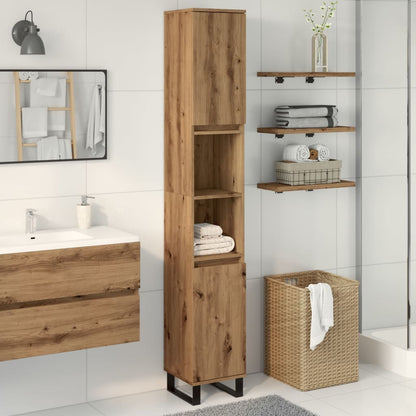 Armadietto Bagno Rovere 30x30x190 cm Legno Multistrato