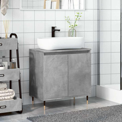 Armadietto da Bagno Grigio Cemento 58x33x60cm in Truciolato