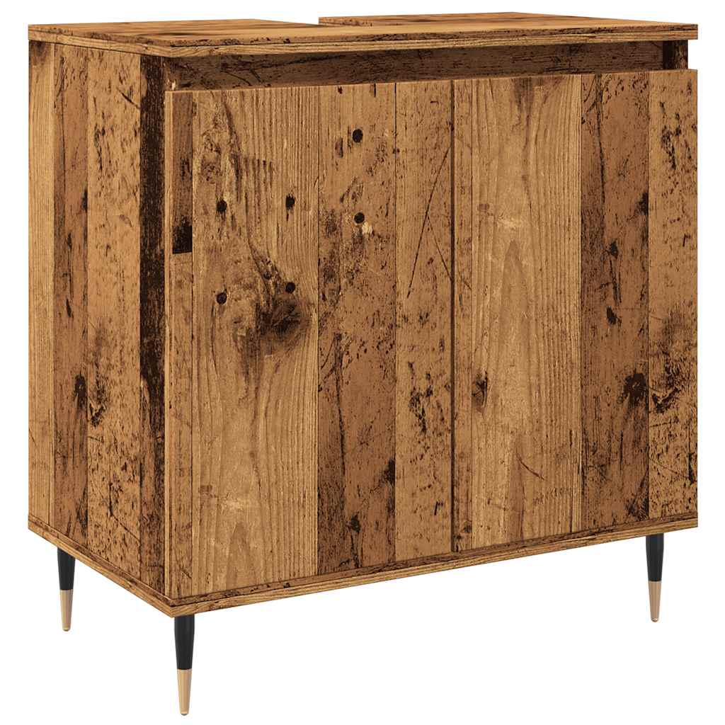 Mobile da Bagno Legno Antico 58x33x60 cm in Truciolato