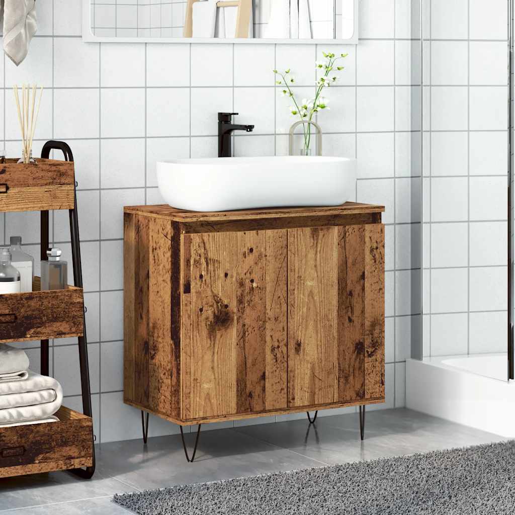 Mobile da Bagno Legno Vecchio 58x33x60 cm in Truciolato