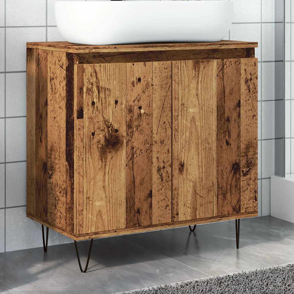 Mobile da Bagno Legno Vecchio 58x33x60 cm in Truciolato