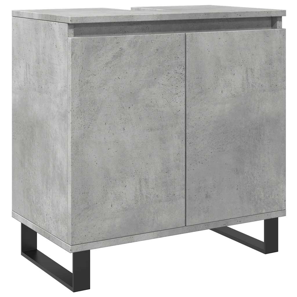 Armadietto da Bagno Grigio Cemento 58x33x60cm in Truciolato