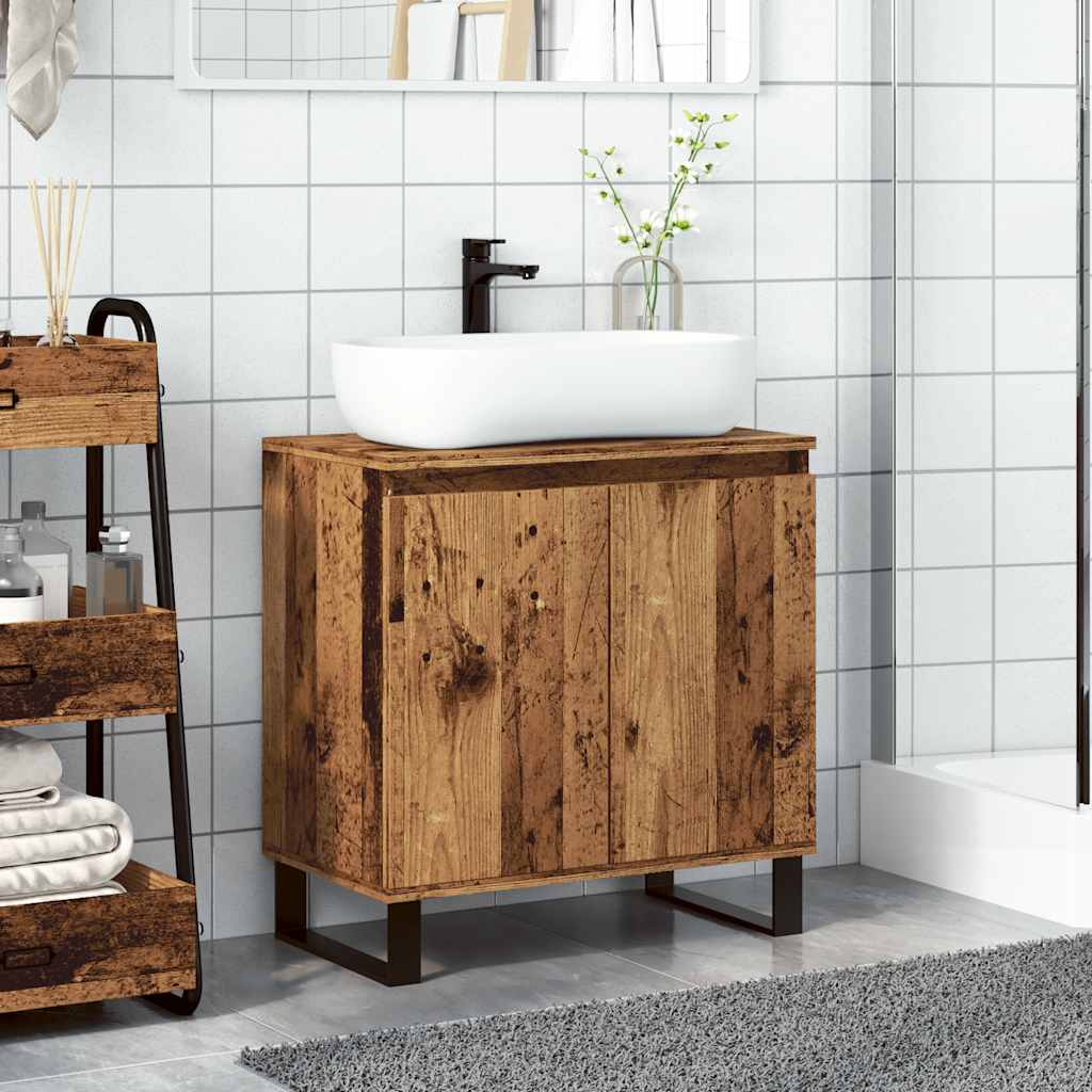 Mobile da Bagno Legno Vecchio 58x33x60 cm in Truciolato