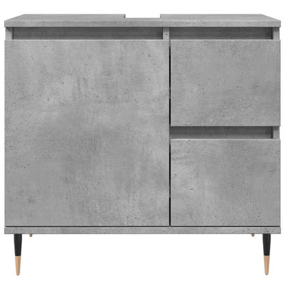 Armadietto da Bagno Grigio Cemento 65x33x60cm in Truciolato