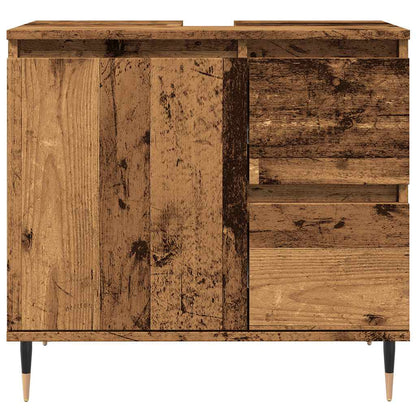 Armadietto da Bagno Legno Antico 65x33x60 cm in Truciolato