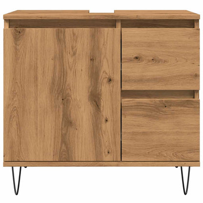 Armadietto da Bagno Rovere Artigianale 65x33x60cm in Truciolato
