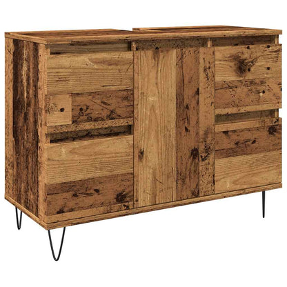 Mobile da Bagno Legno Antico 80x33x60 cm in Truciolato