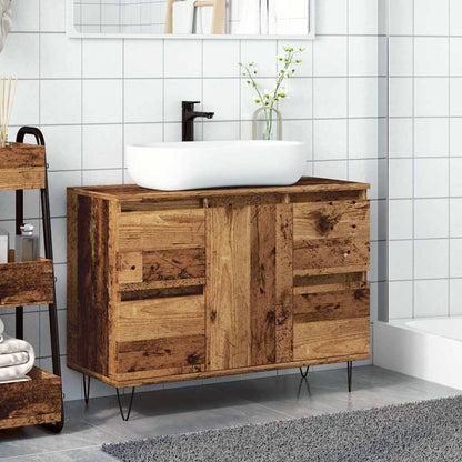Mobile da Bagno Legno Antico 80x33x60 cm in Truciolato