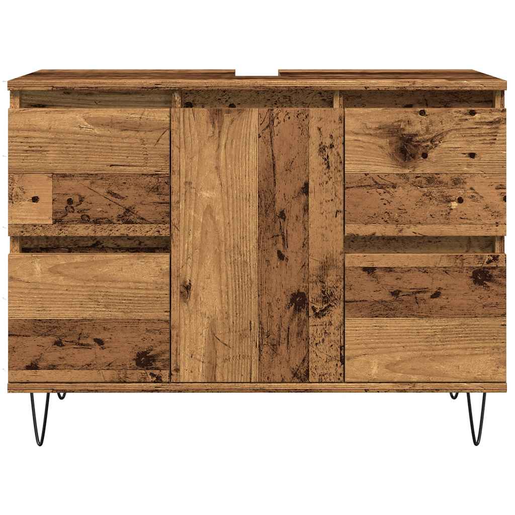 Mobile da Bagno Legno Antico 80x33x60 cm in Truciolato