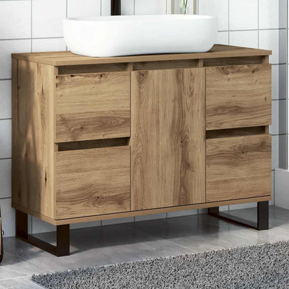 Mobiletto da Bagno Rovere Artigianale 80x33x60 cm in Truciolato