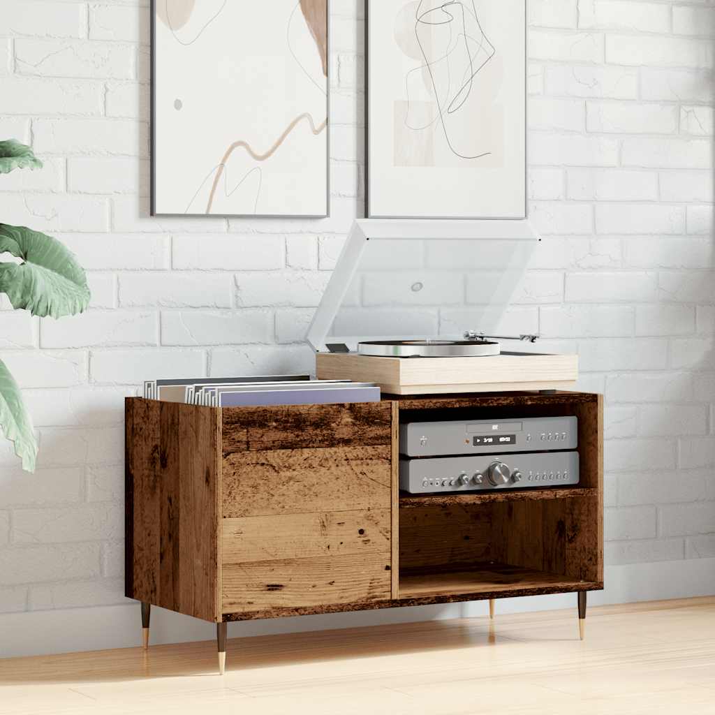 Mobile Porta Dischi Legno Antico 84,5x38x48cm Legno Multistrato
