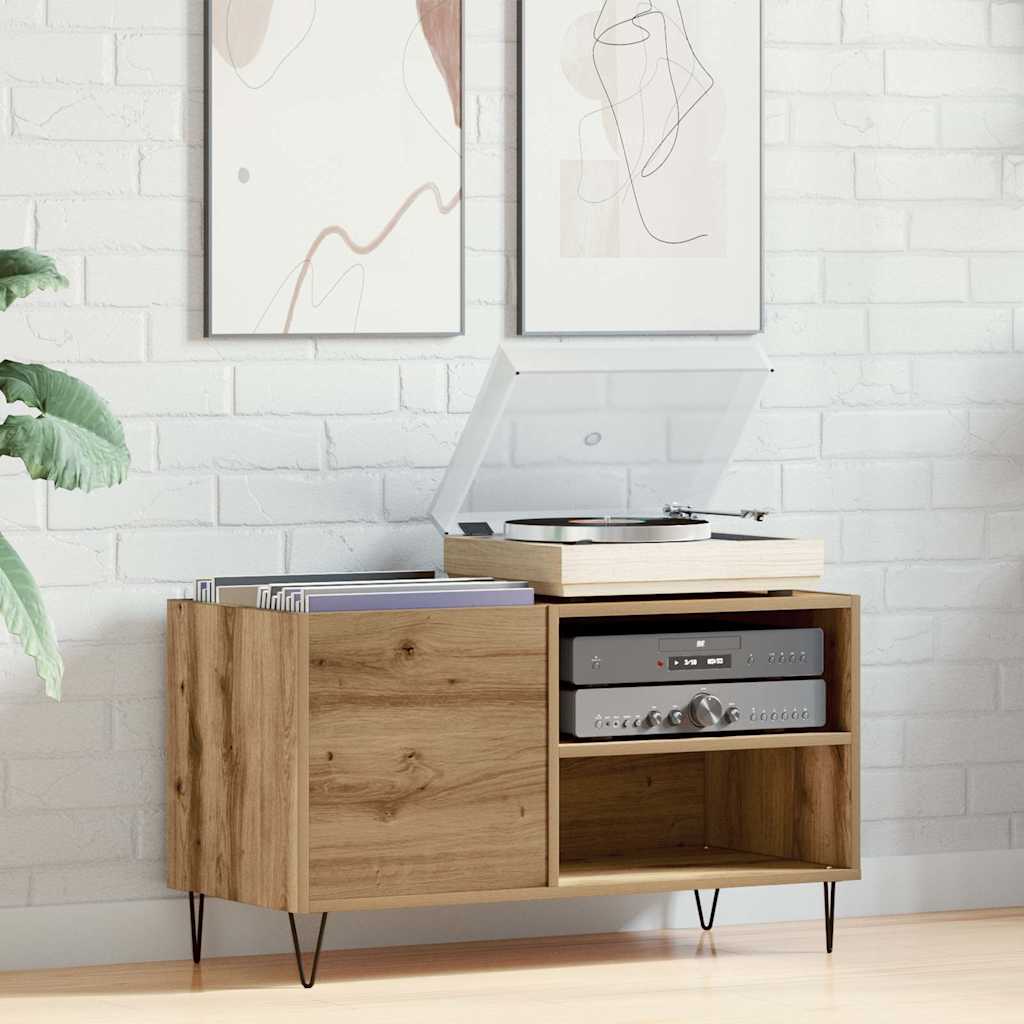 Mobile Porta Dischi Rovere Artigianale 84,5x38x48cm Multistrato