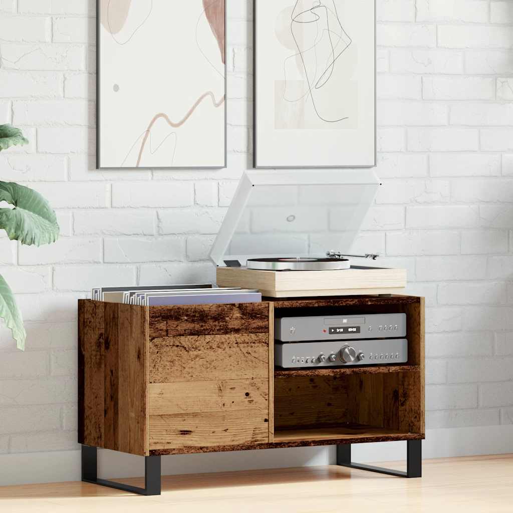Mobile Porta Dischi Legno Antico 84,5x38x48cm Legno Multistrato