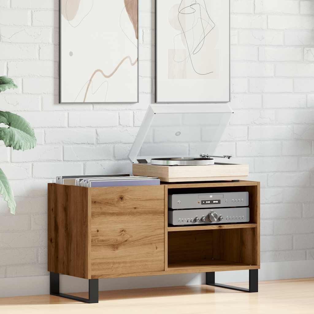 Mobile Porta Dischi Rovere Artigianale 84,5x38x48cm Multistrato