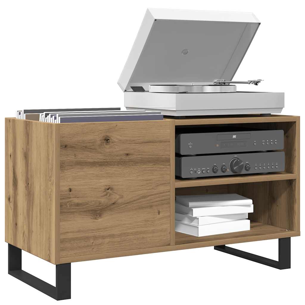 Mobile Porta Dischi Rovere Artigianale 84,5x38x48cm Multistrato