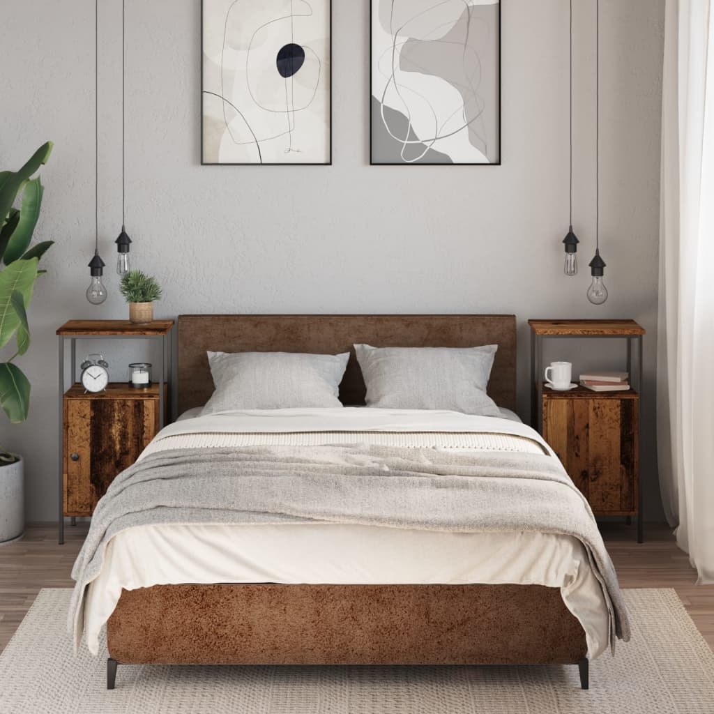 Comodini Legno Antico 2 pz 41x31x80 cm in Legno Multistrato