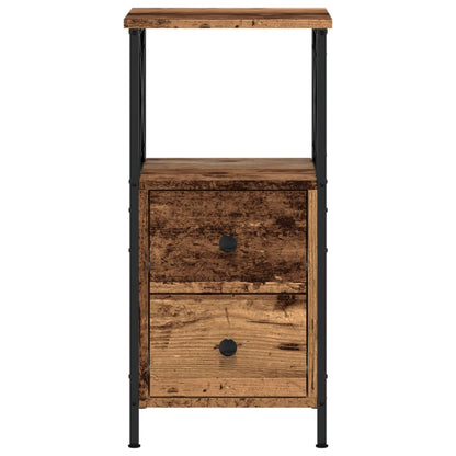 Comodini Legno Antico 2 pz 34x35,5x70 cm in Legno Multistrato
