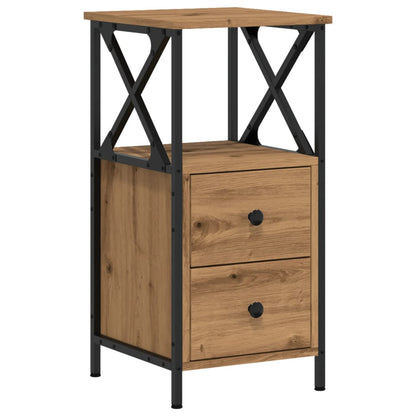 Comodino Rovere Artigianale 34x35,5x70 cm in Legno Multistrato