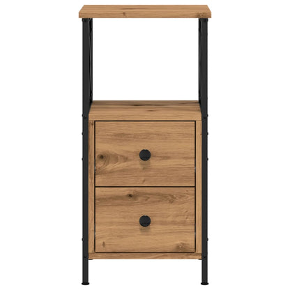 Comodini 2pz Rovere Artigianale 34x35,5x70 cm Legno Multistrato