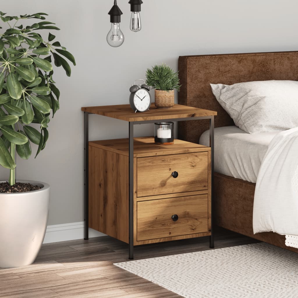 Comodino Rovere Artigianale 44x45x60 cm in Legno Multistrato