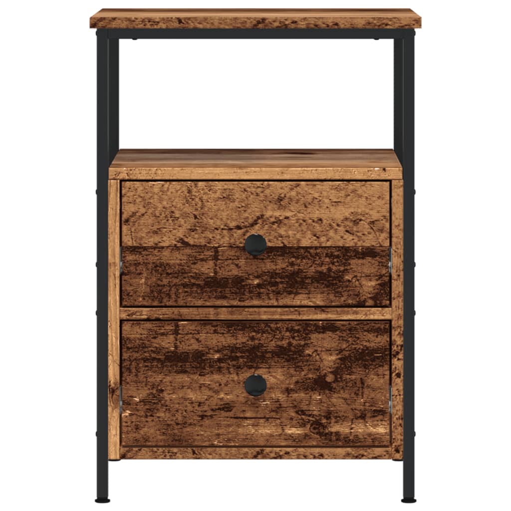 Comodini Legno Antico 2 pz 34x35,5x50 cm in Legno Multistrato