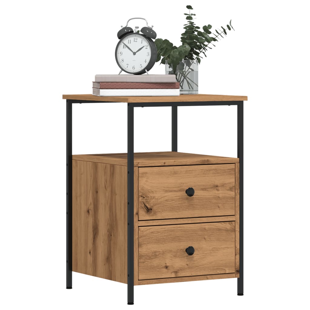 Comodino Rovere Artigianale 34x35,5x50 cm in Legno Multistrato