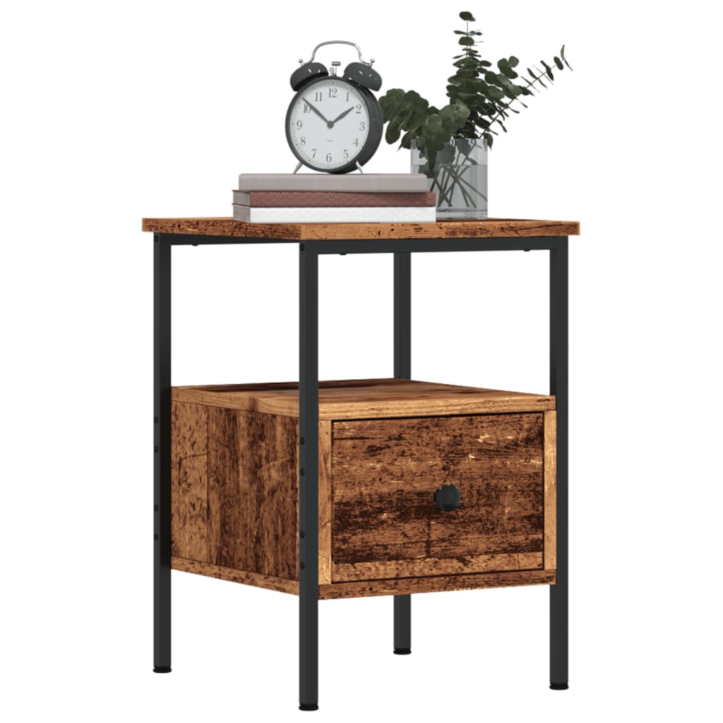 Comodino Legno Antico 34x36x50 cm in Legno Multistrato