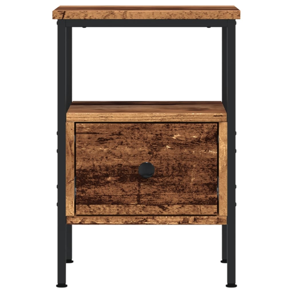Comodini Legno Antico 2 pz 34x36x50 cm in Legno Multistrato