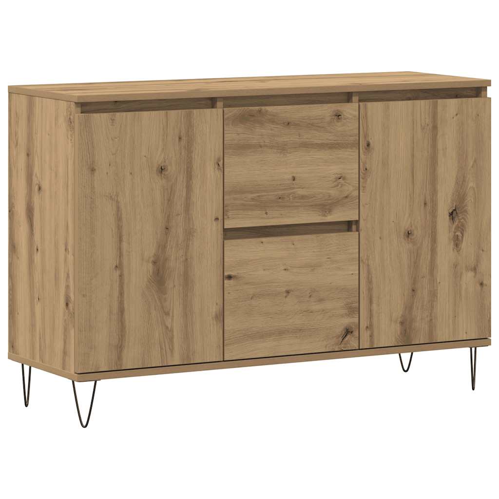 Credenza Rovere Artigianale 104x35x70 cm in Legno Multistrato