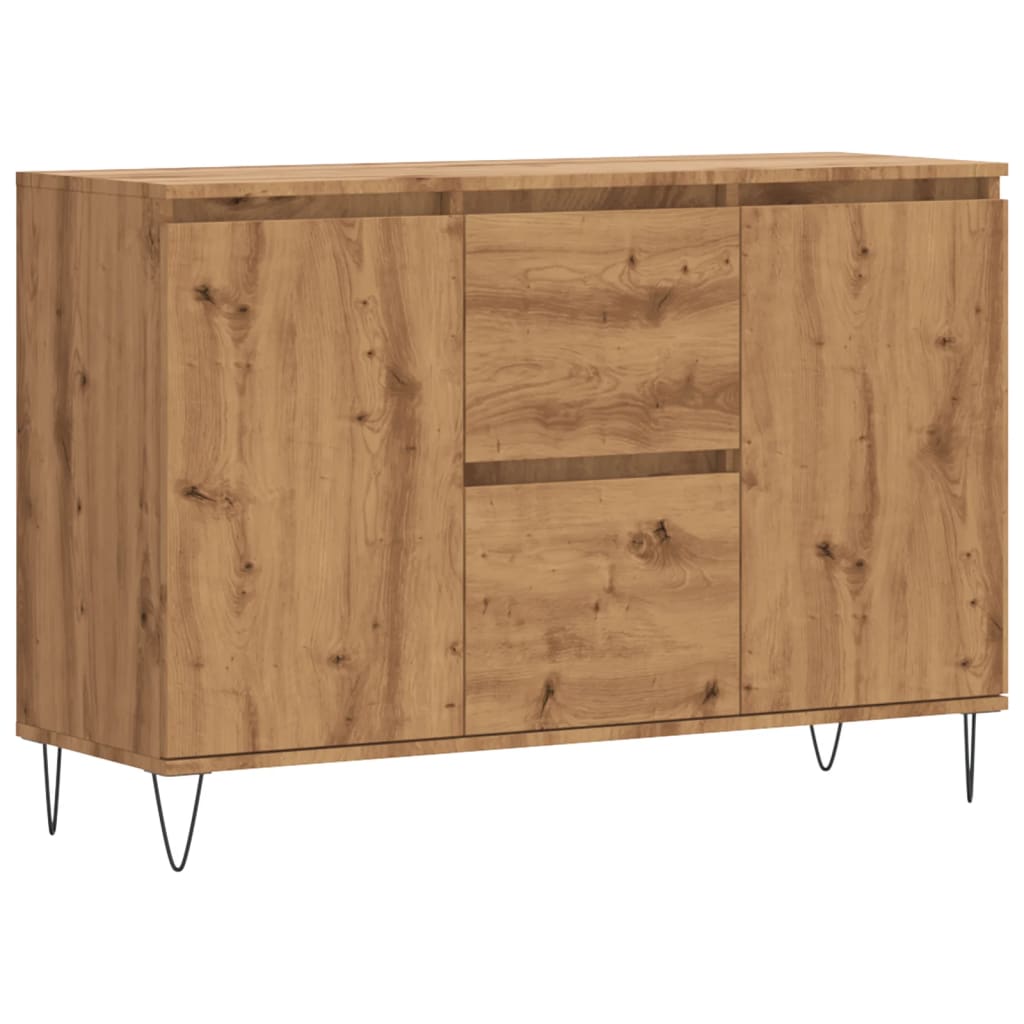 Credenza Rovere Artigianale 104x35x70 cm in Legno Multistrato