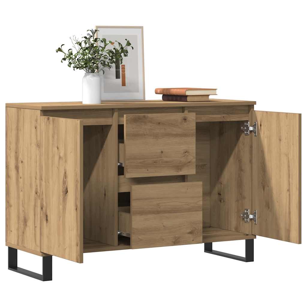 Credenza Rovere Artigianale 101,5x35x70 cm in Legno Multistrato
