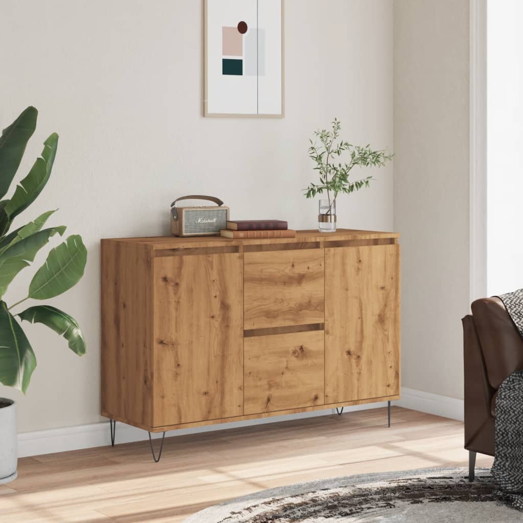 Credenza Rovere Artigianale 104x35x70 cm in Legno Multistrato