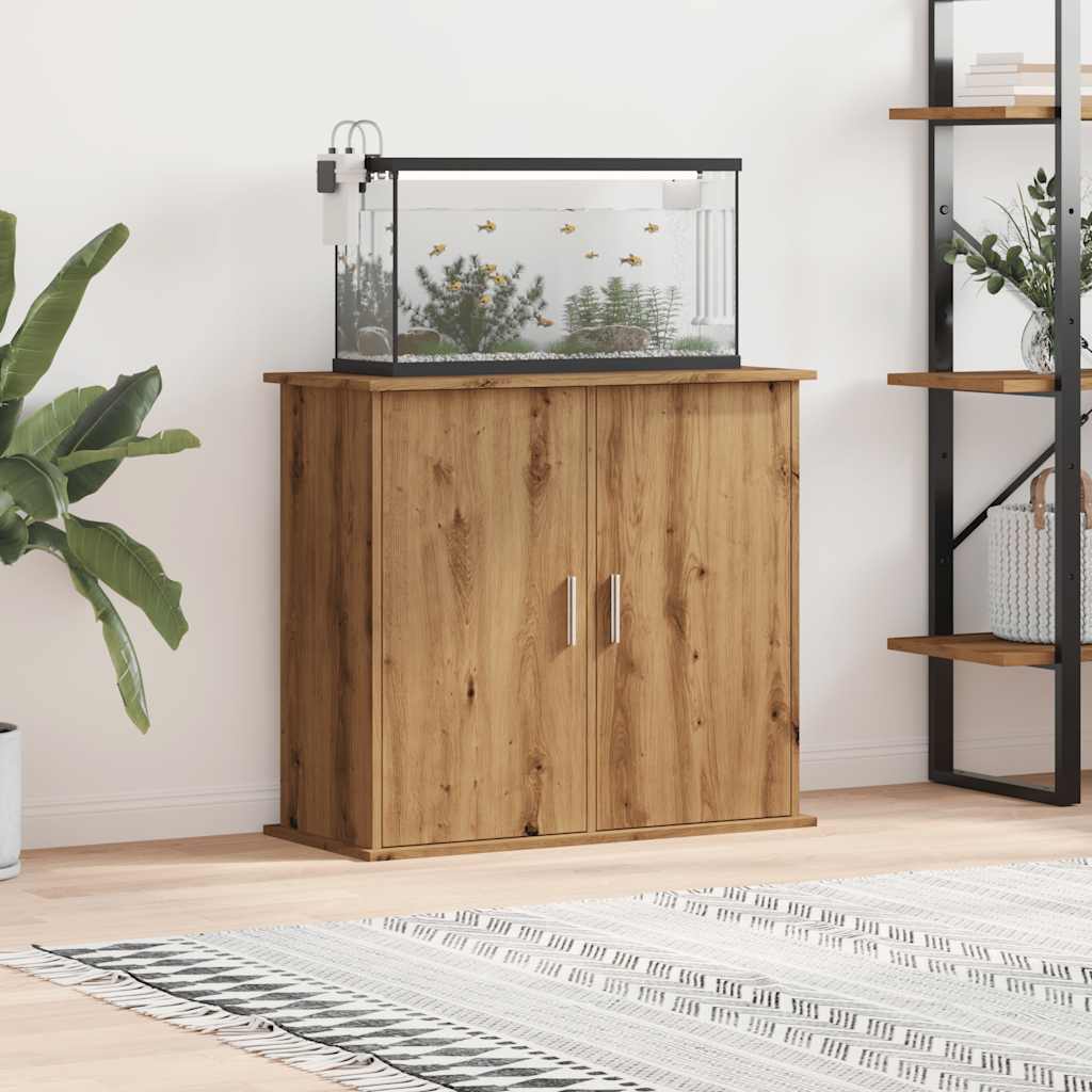 Supporto Acquario 81x36x73 cm Multistrato Rovere Artigianale