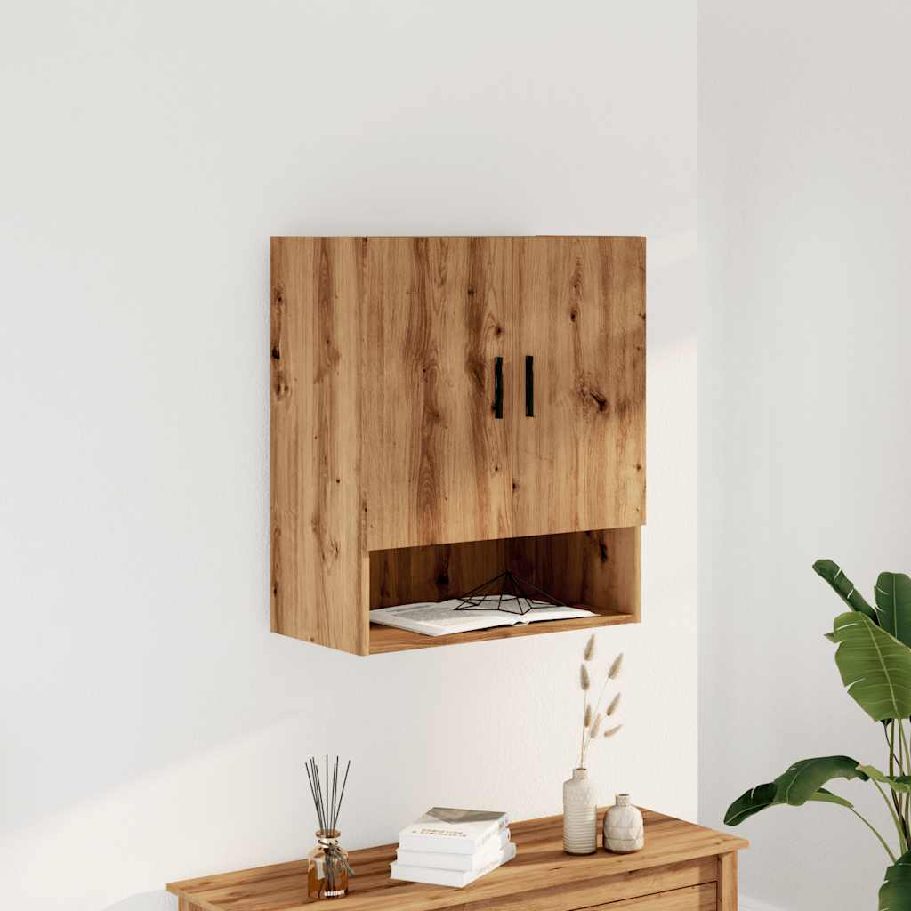 Armadietto a Muro Rovere Artigianale 60x31x70 cm in Truciolato