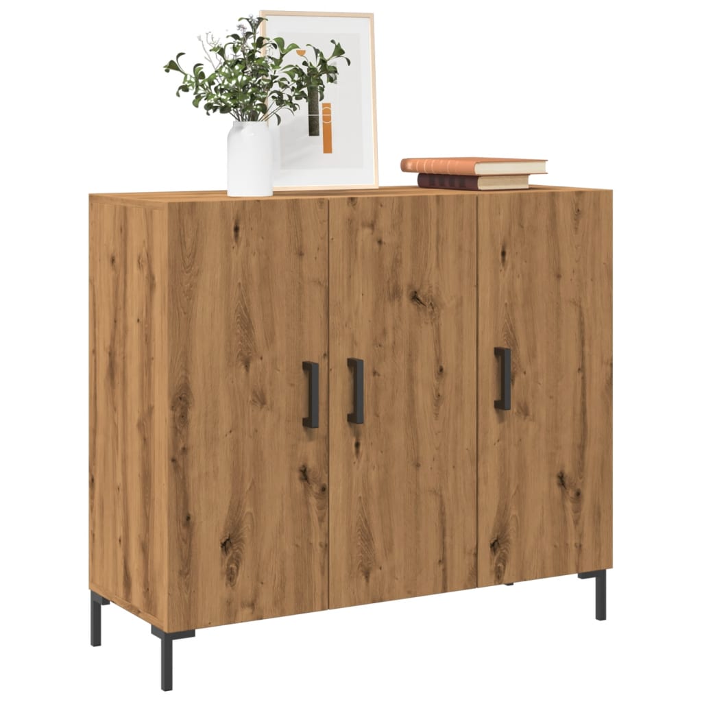 Credenza Rovere Artigianale 90x34x80 cm in Legno Multistrato