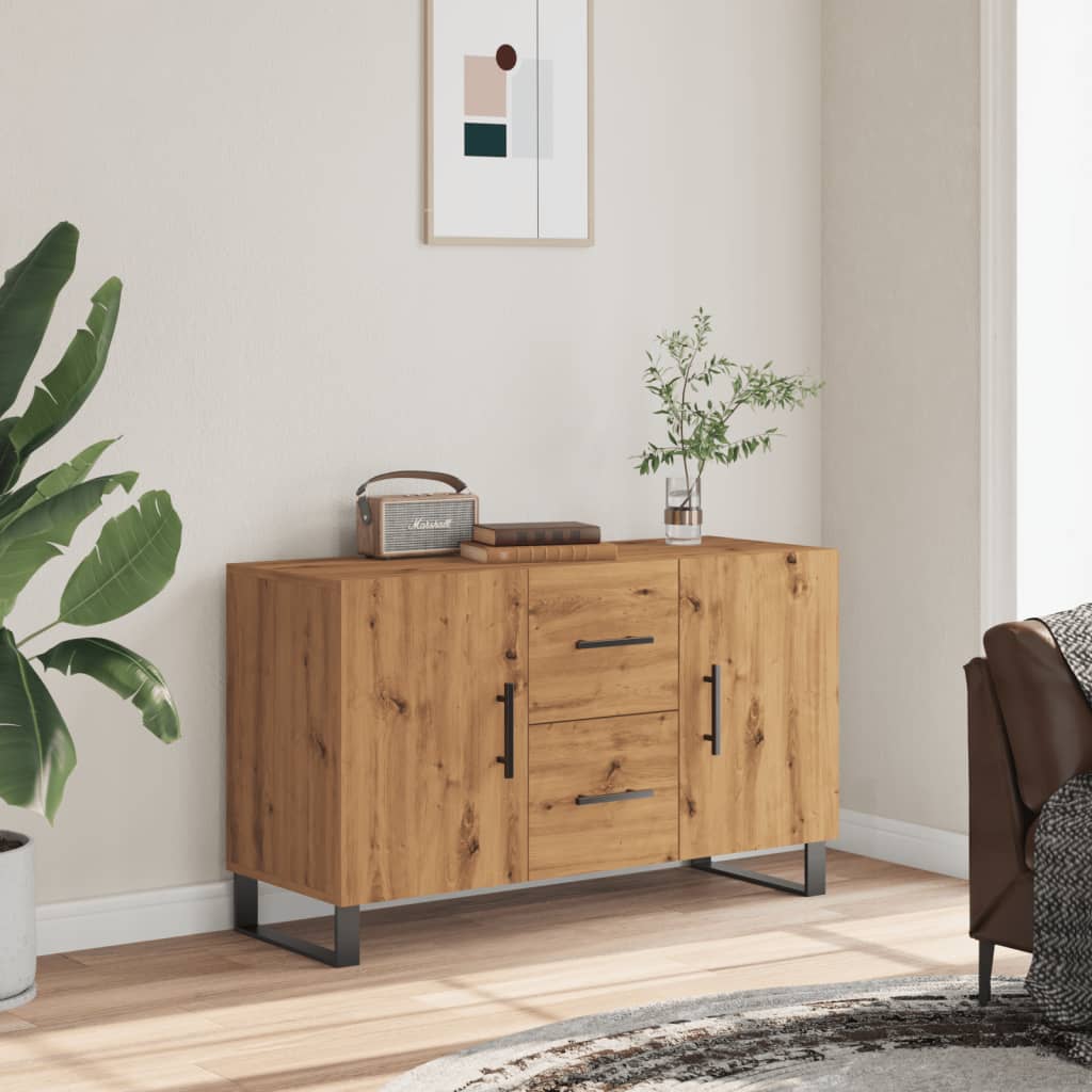 Credenza Rovere Artigianale 100x36x60 cm in Legno Multistrato