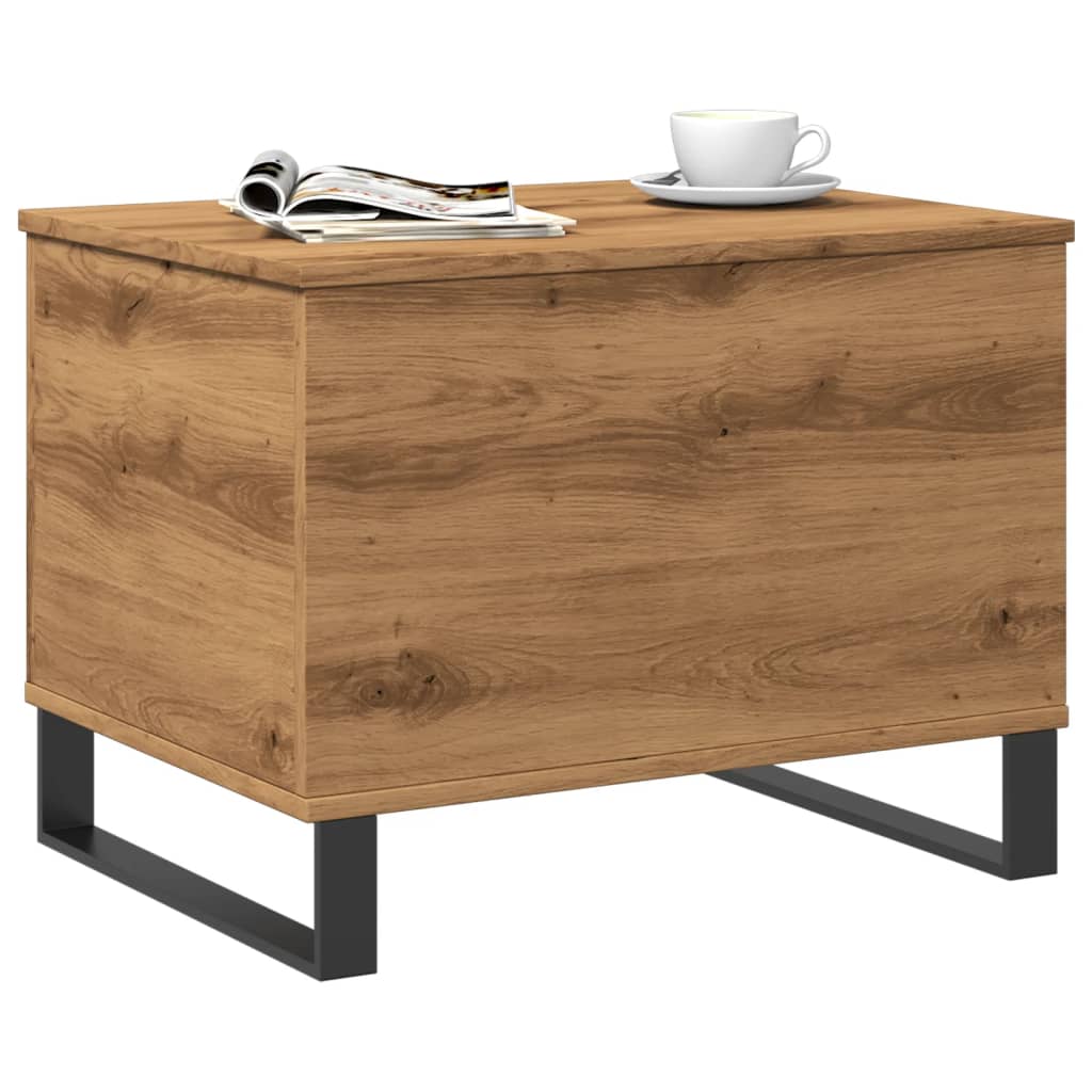 Tavolino Salotto Rovere Artigianale 60x44,5x45 cm in Truciolato